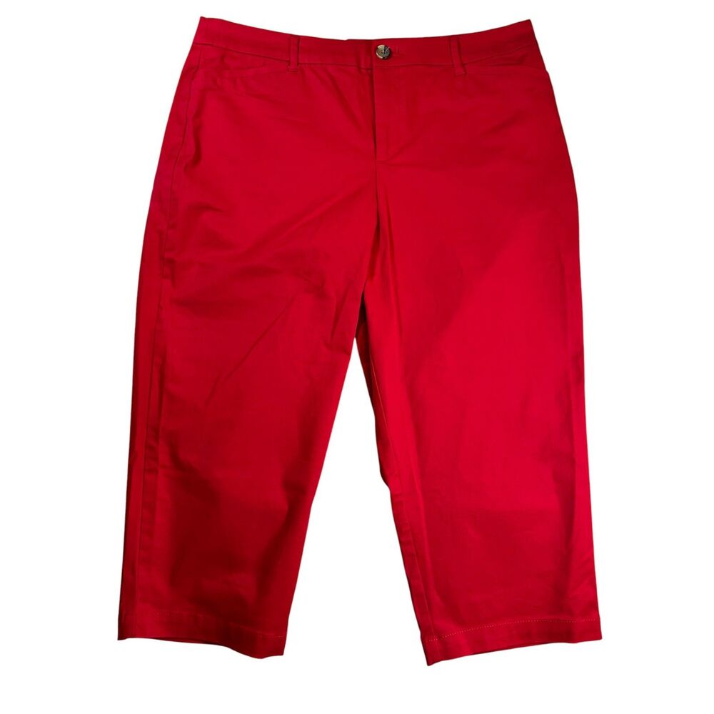 Croft & Barrow Red Capri Pants Women’s Size 10 Classic Fit Stretch Cotton